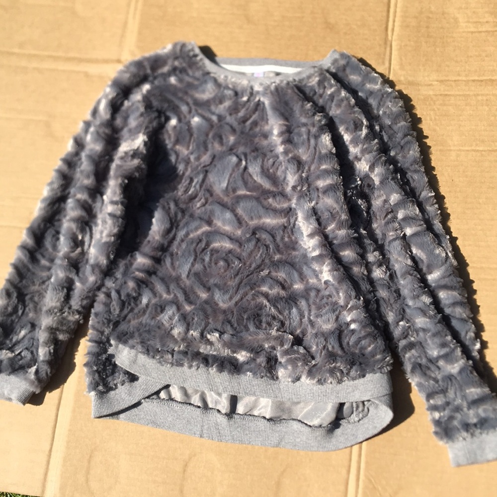 Grey fluffy sweater